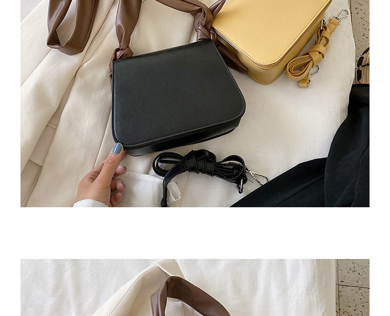 Fashion Yellow Contrast Color Knotted Shoulder Crossbody Bag,Shoulder bags