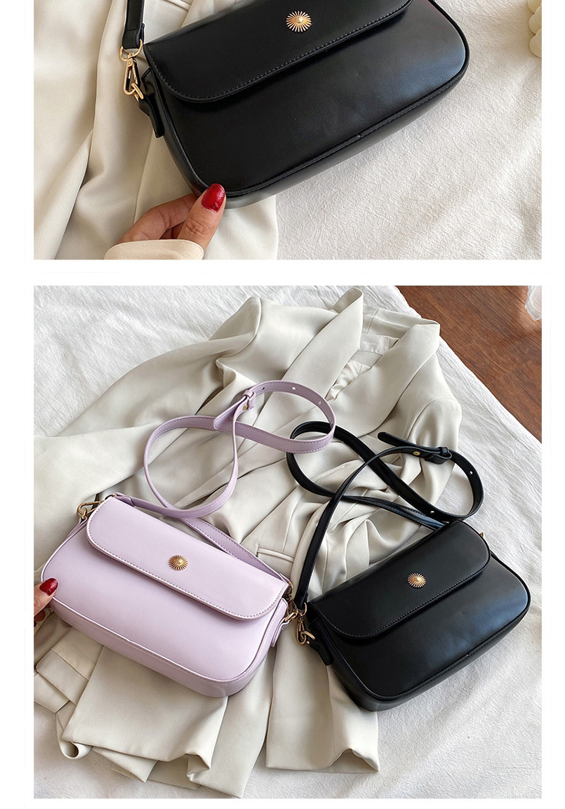 Fashion Purple Solid Color Shoulder Portable Crossbody Bag,Shoulder bags