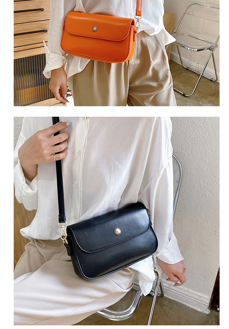 Fashion Orange Solid Color Shoulder Portable Crossbody Bag,Shoulder bags