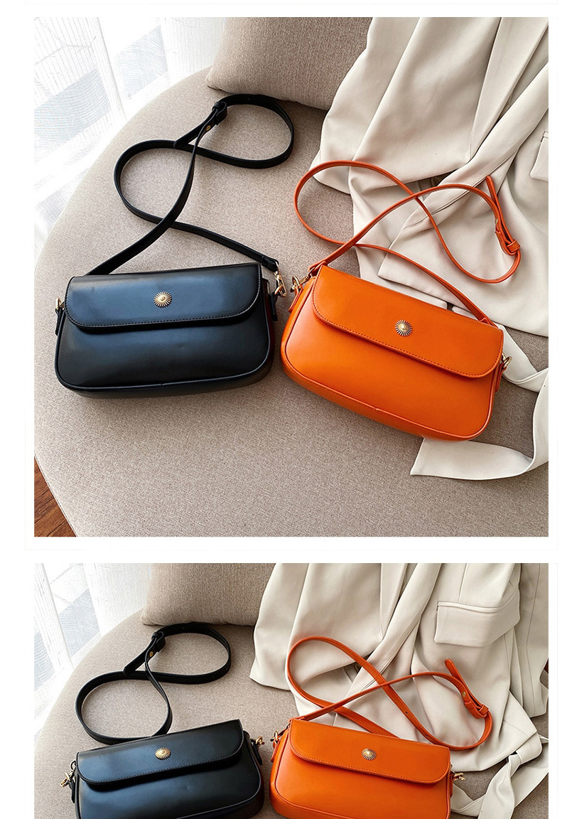 Fashion Orange Solid Color Shoulder Portable Crossbody Bag,Shoulder bags