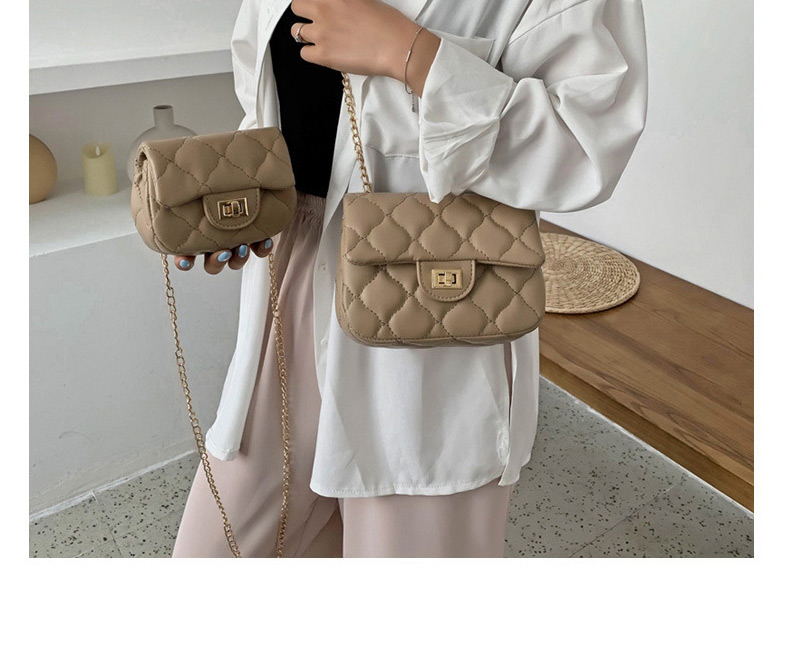 Fashion Trumpet Beige Cloud Embroidery Thread Messenger Chain Lock Small Square Bag,Shoulder bags