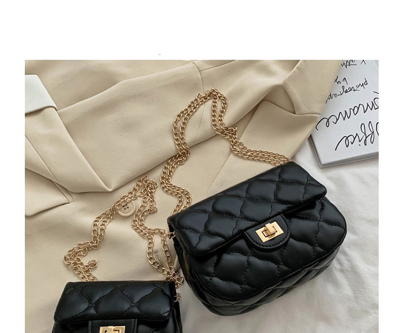 Fashion Large Black Cloud Embroidery Thread Messenger Chain Lock Small Square Bag,Shoulder bags