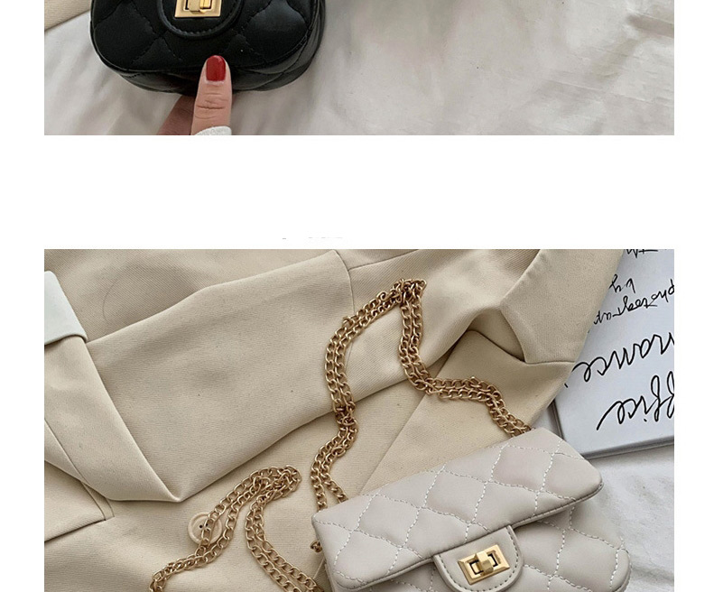 Fashion Khaki Cloud Embroidery Thread Messenger Chain Lock Small Square Bag,Shoulder bags