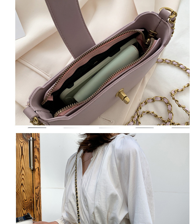 Fashion Purple Solid Color Buckle Shoulder Crossbody Bag,Shoulder bags