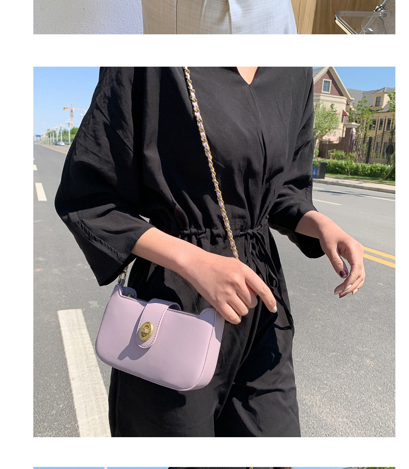 Fashion Black Solid Color Buckle Shoulder Crossbody Bag,Shoulder bags