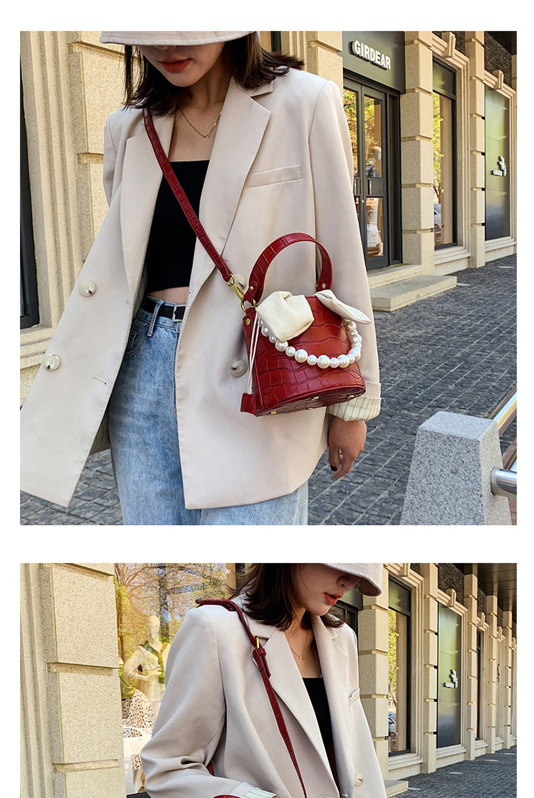 Fashion Pink Portable Pearl Shoulder Bag,Shoulder bags