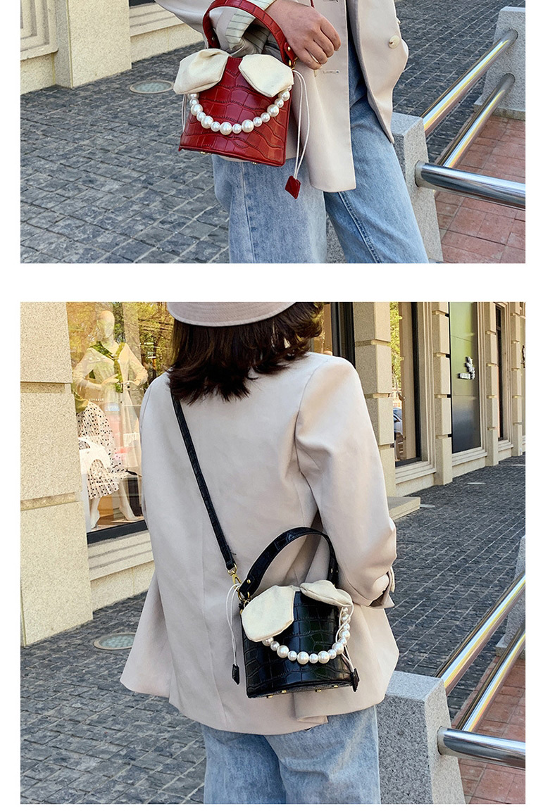 Fashion Black Portable Pearl Shoulder Bag,Shoulder bags