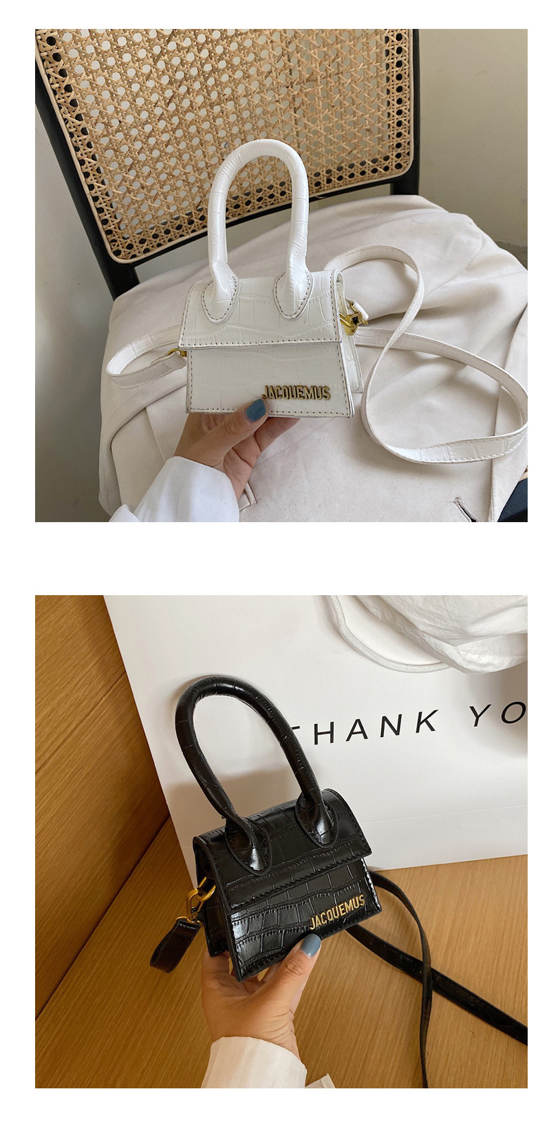 Fashion Stone Pattern White Crocodile Shoulder Crossbody Bag,Shoulder bags