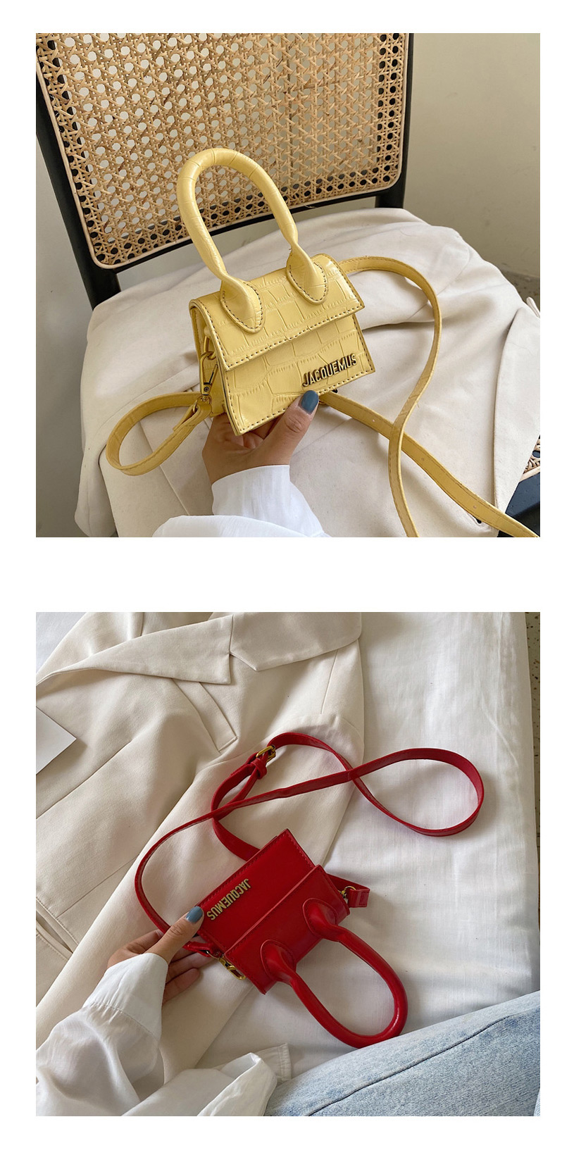 Fashion Stone Pattern Yellow Crocodile Shoulder Crossbody Bag,Shoulder bags