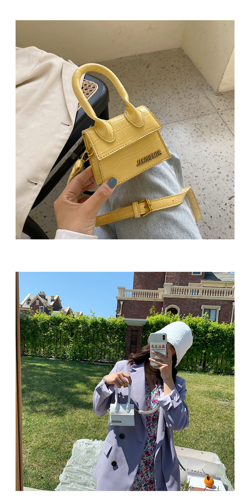 Fashion Yellow Crocodile Shoulder Crossbody Bag,Shoulder bags