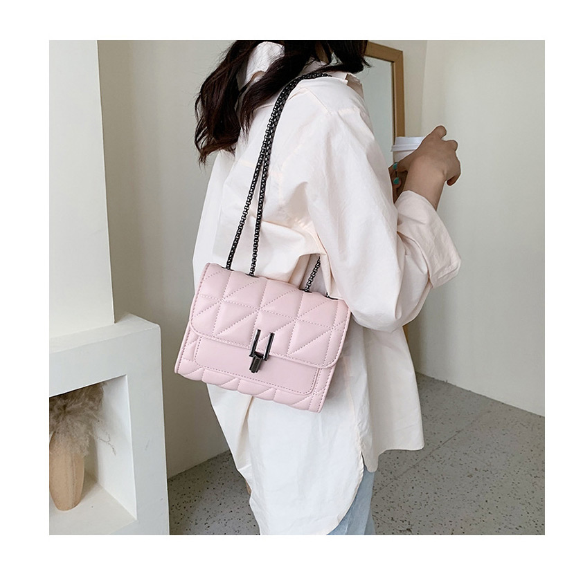 Fashion Pink Large Diamond Chain Crossbody Bag,Shoulder bags