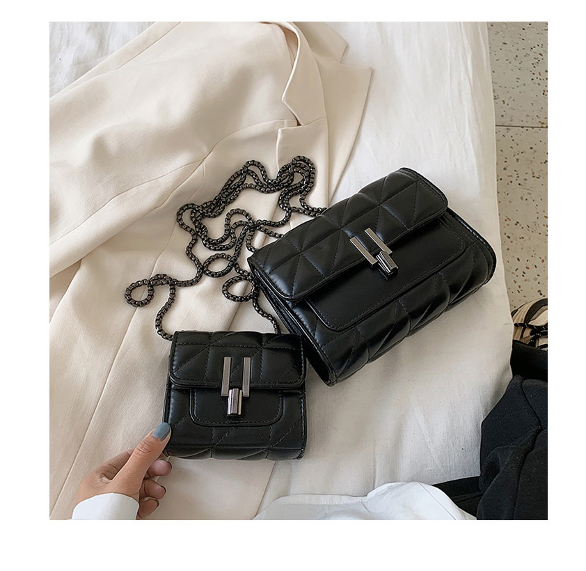 Fashion Black Large Diamond Chain Crossbody Bag,Shoulder bags
