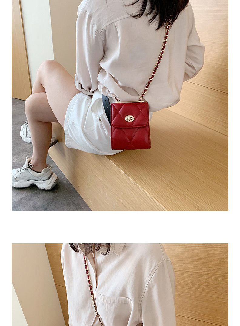 Fashion Red Diamond Chain Shoulder Crossbody Bag,Shoulder bags