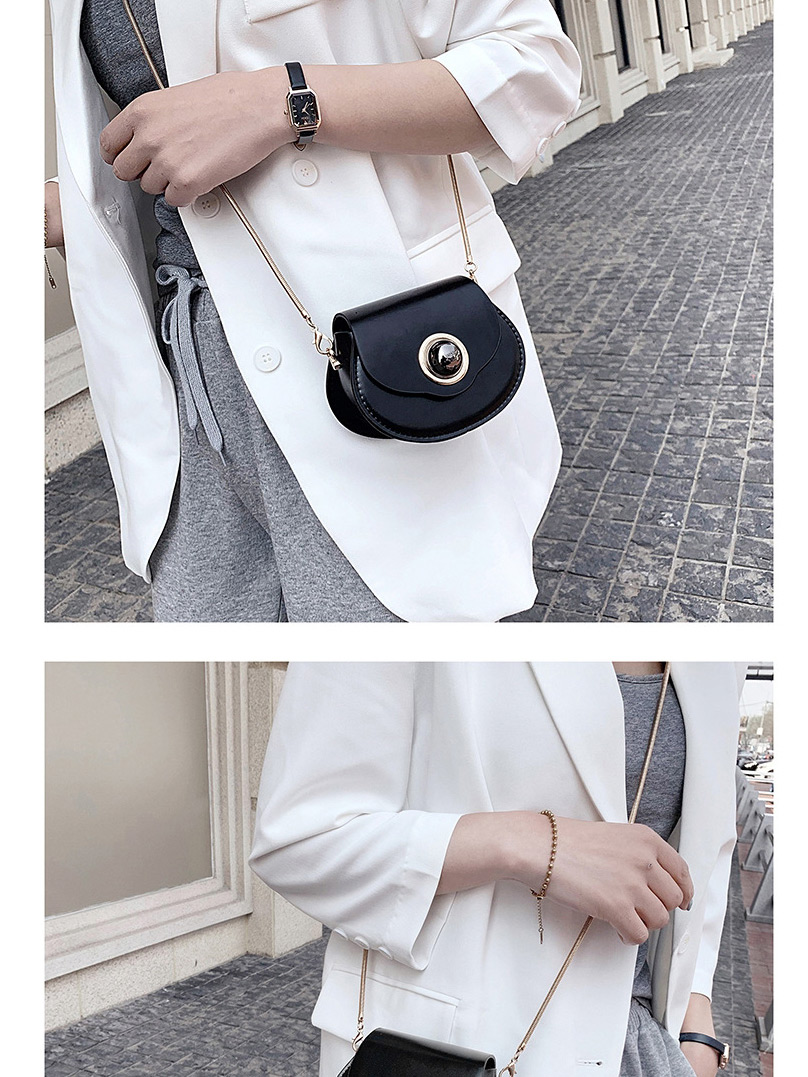 Fashion White Mini Shoulder Crossbody Chain Saddle Bag,Shoulder bags