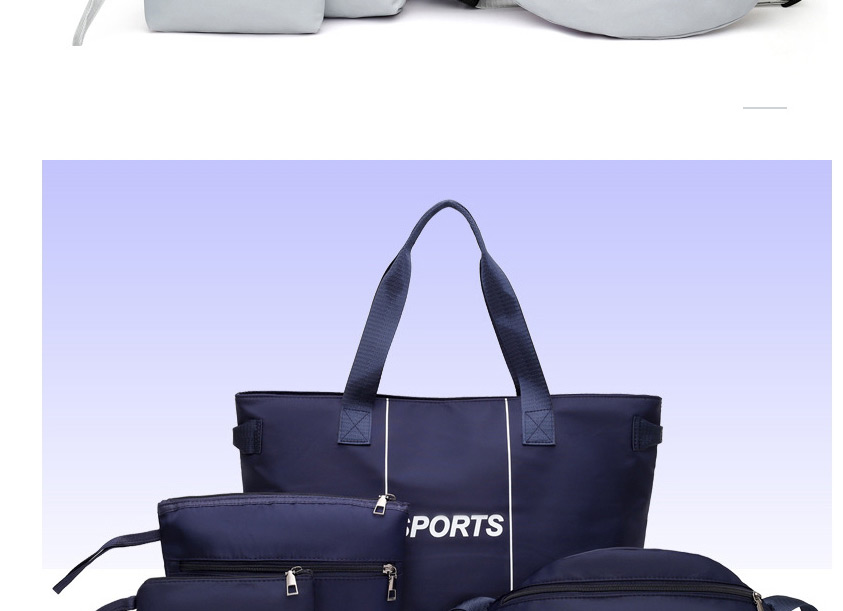 Fashion Navy Blue Printed Letters Large Capacity Nylon Cloth Handbag,Handbags