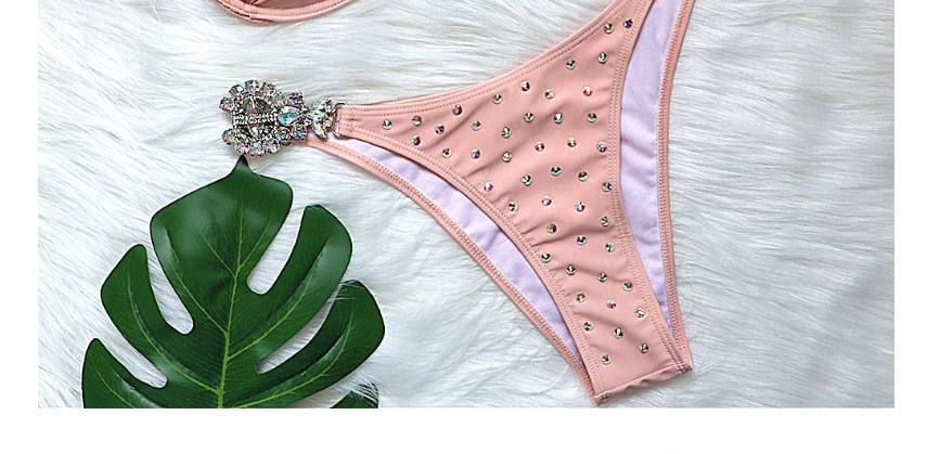 Fashion Pink Split Swimsuit With Hard Straps,Bikini Sets