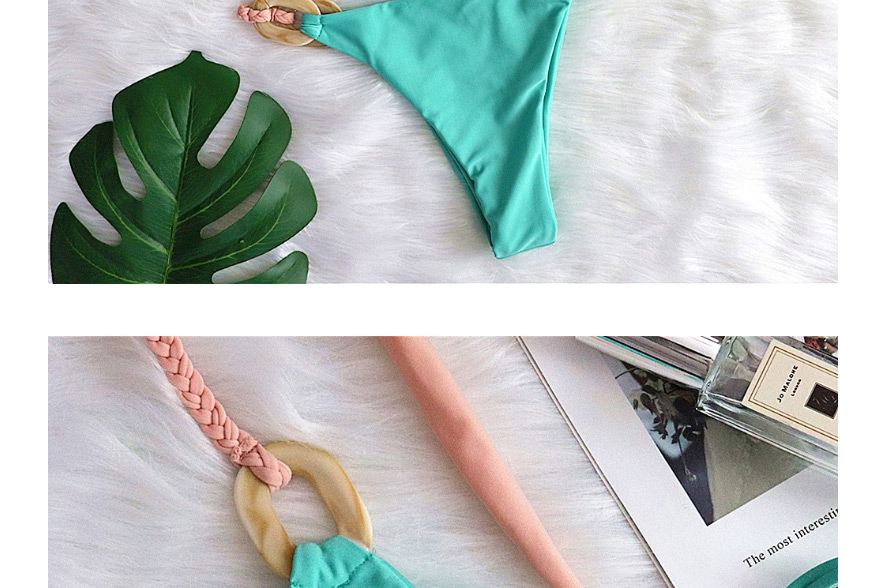 Fashion Green Split Swimsuit With Braid,Bikini Sets