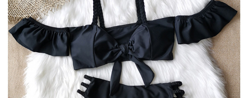 Fashion Black Solid Color Tube Top Triangle Bikini,Bikini Sets