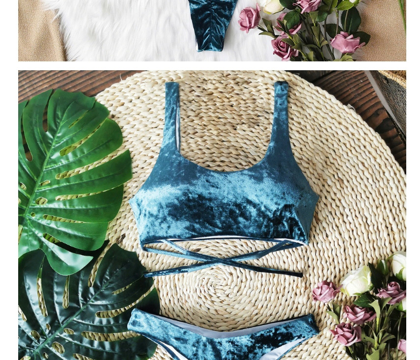 Fashion Blue Velvet Bikini,Bikini Sets