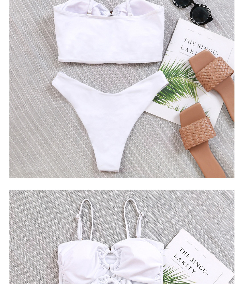 Fashion White Solid Color Three-point Split Swimsuit,Bikini Sets