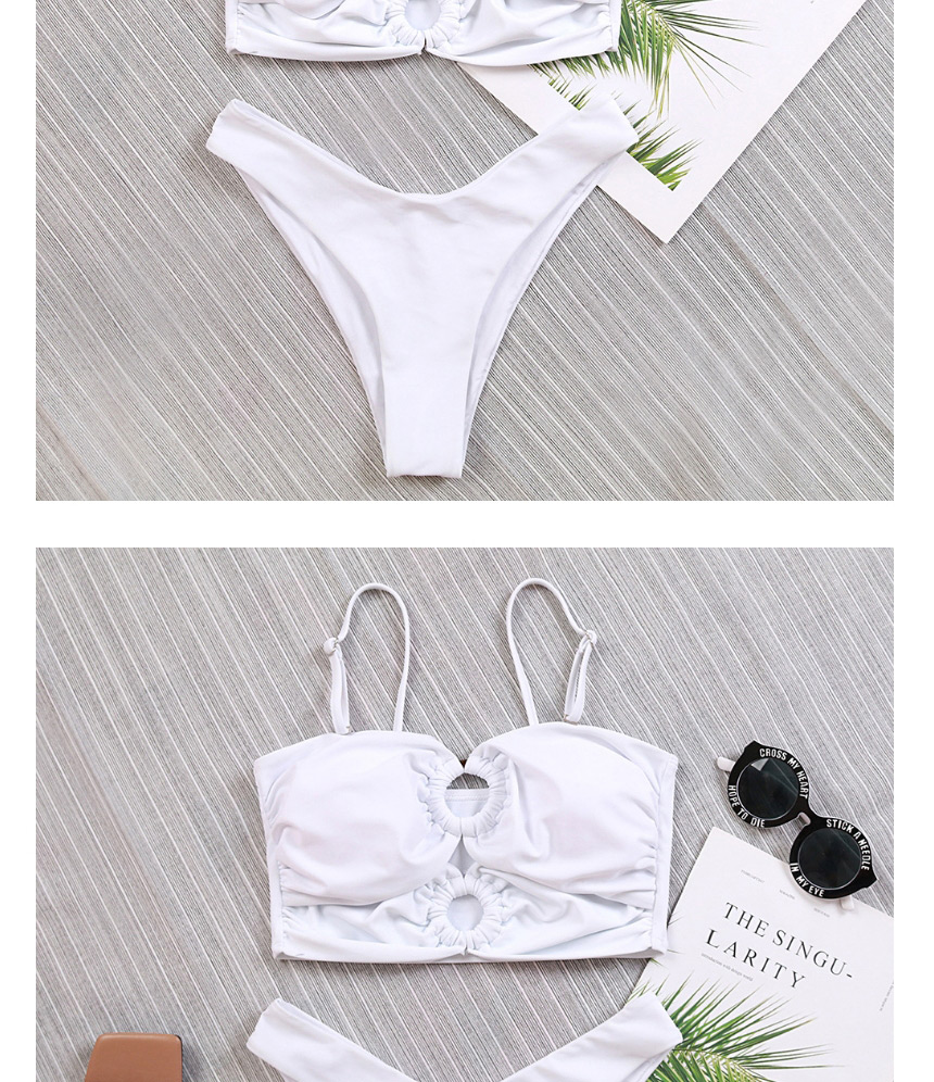 Fashion White Solid Color Three-point Split Swimsuit,Bikini Sets