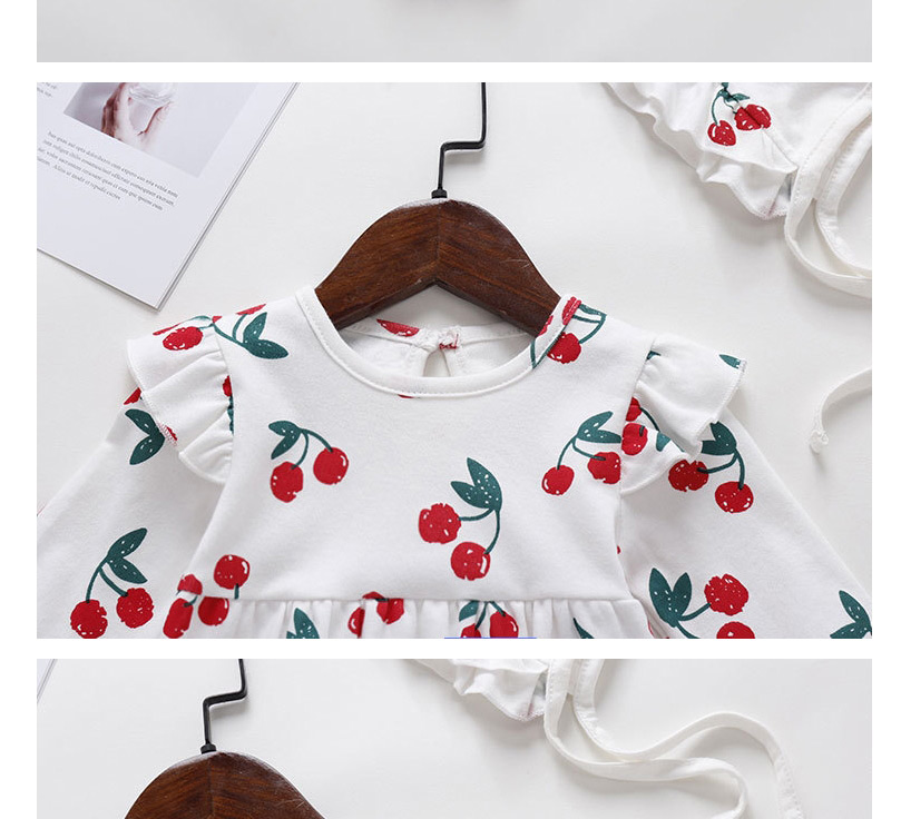 Fashion Short Sleeve Beige Baby Printed Fruit Pattern Jumpsuit,Kids Clothing