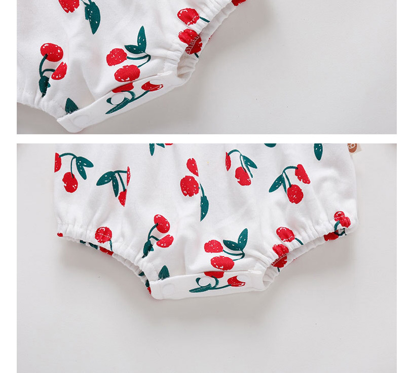 Fashion Sleeve Beige Baby Printed Fruit Pattern Jumpsuit,Kids Clothing