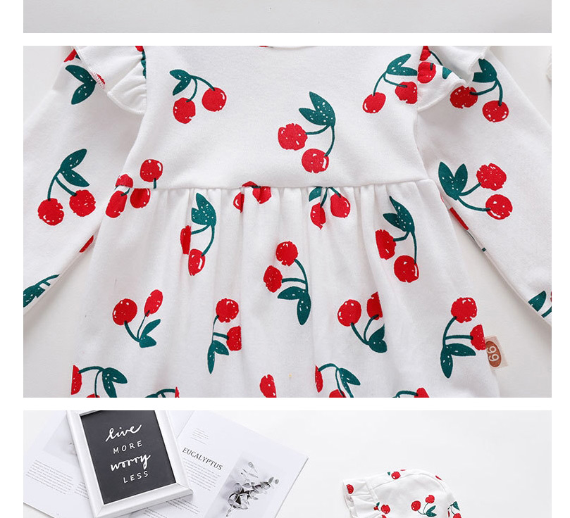 Fashion Sleeve Beige Baby Printed Fruit Pattern Jumpsuit,Kids Clothing