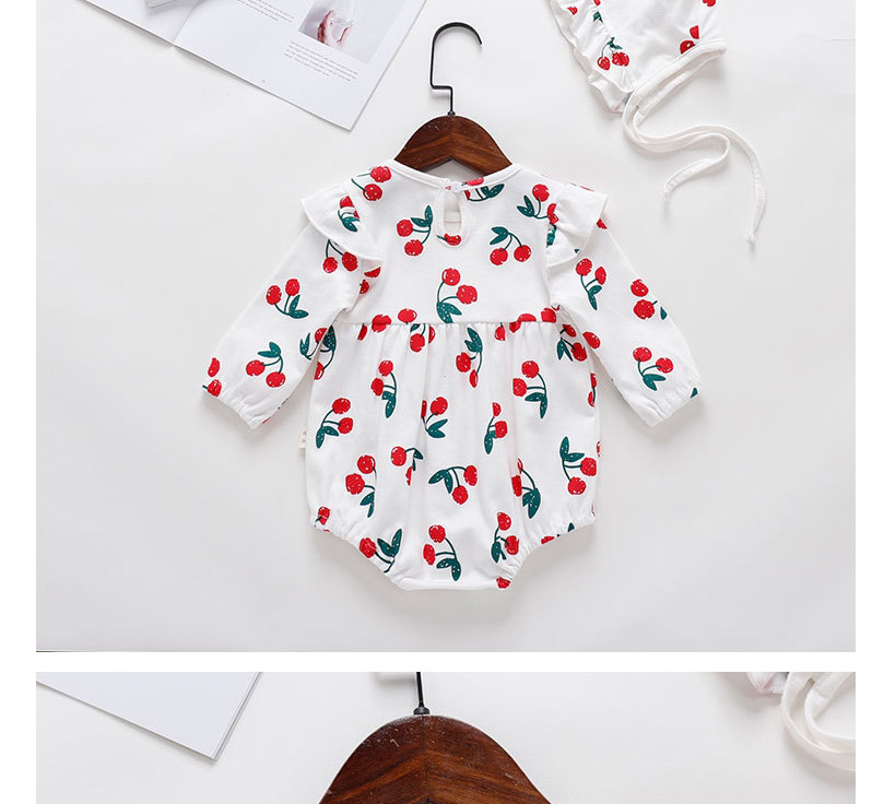 Fashion Short Sleeve Pink Baby Printed Fruit Pattern Jumpsuit,Kids Clothing