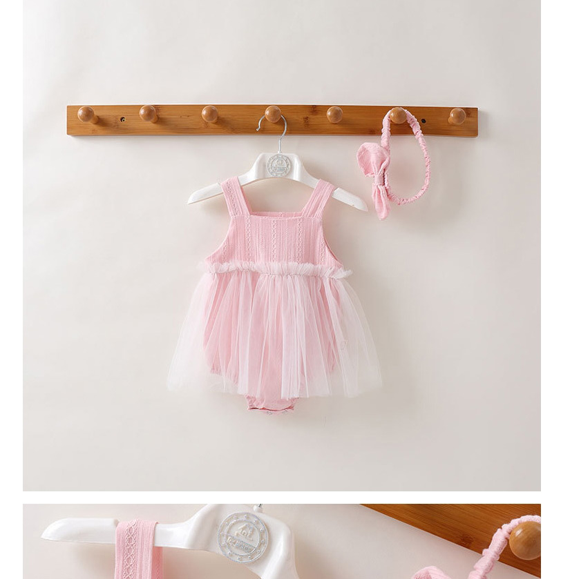 Fashion Light Pink Baby Mesh Skirt Suspender Bodysuit,Kids Clothing