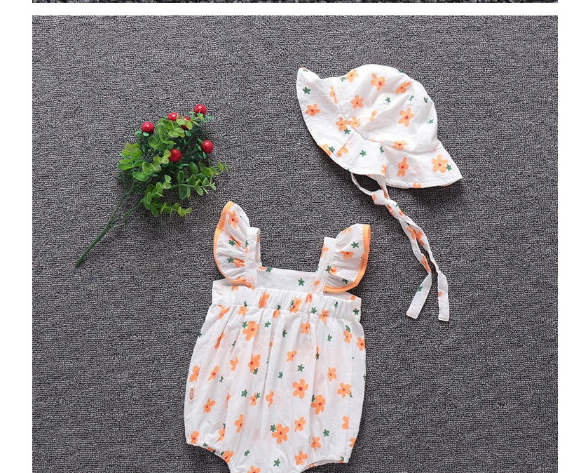 Fashion Double Mouth Pack Fart Clothing Printed Flowers Baby One-piece Romper,Kids Clothing