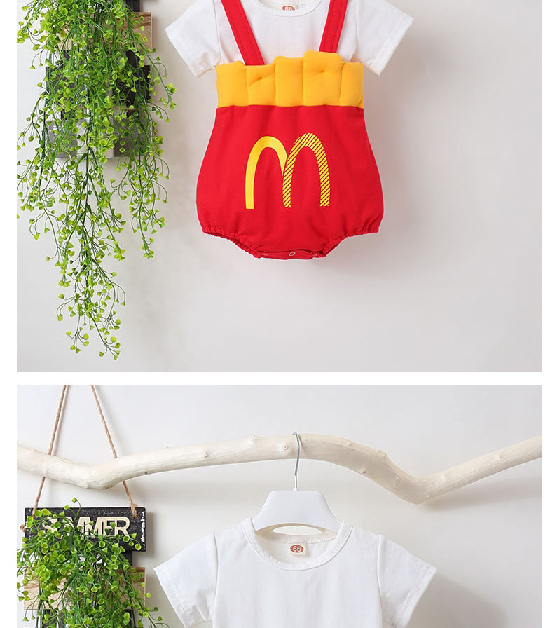 Fashion Sleeve T Fries Strap Infant Jumpsuit Romper Send Hat,Kids Clothing