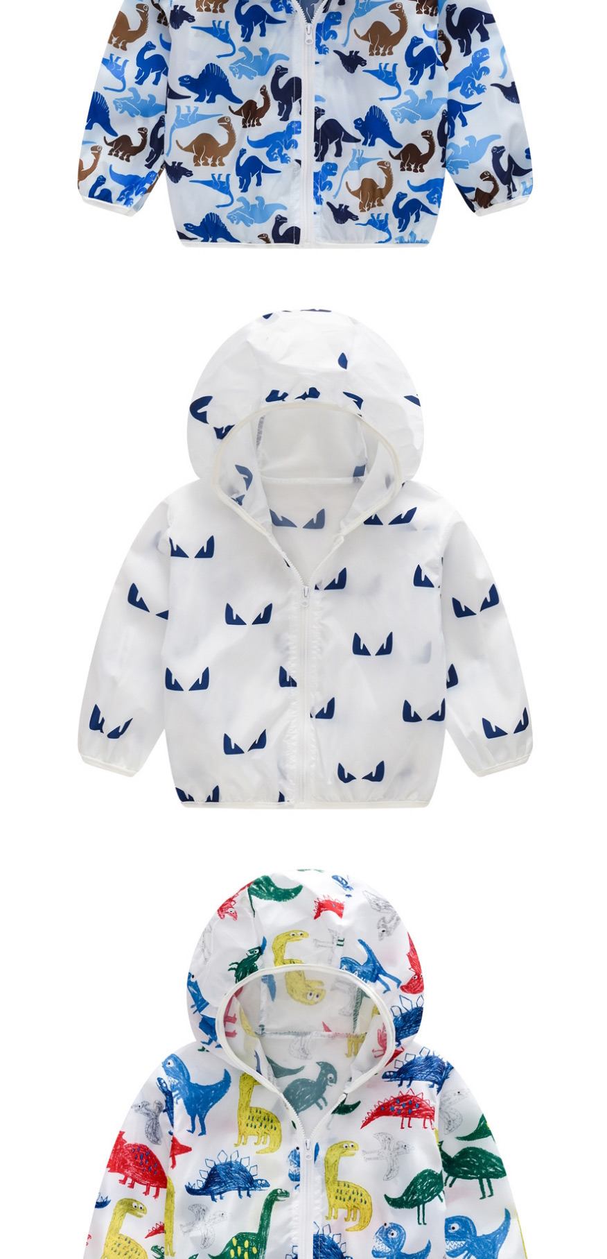 Fashion White Hooded Outdoor Sun Protection Clothing,Kids Clothing