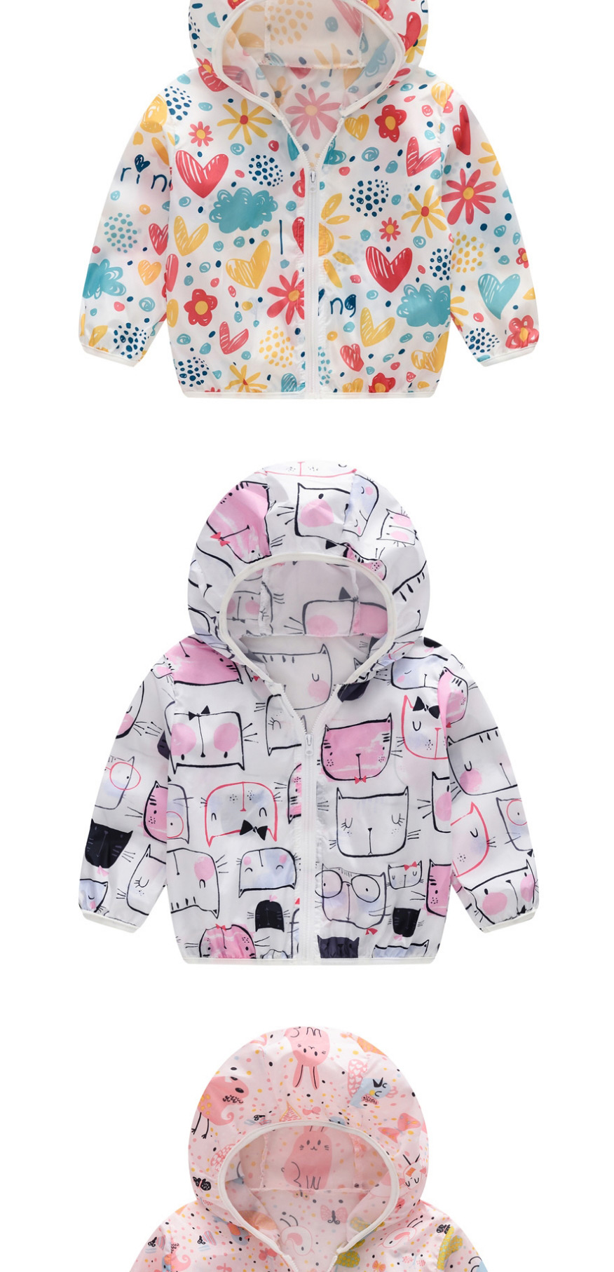 Fashion Cat Hooded Outdoor Sun Protection Clothing,Kids Clothing