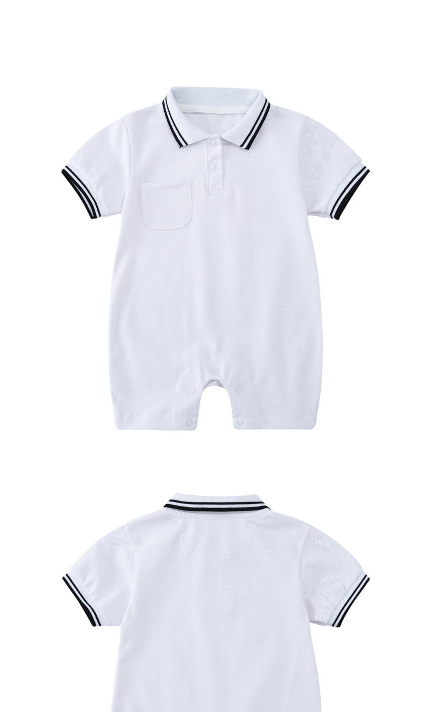 Fashion White Baby Polo Collar Short Sleeve Shorts Climbing Suit,Kids Clothing