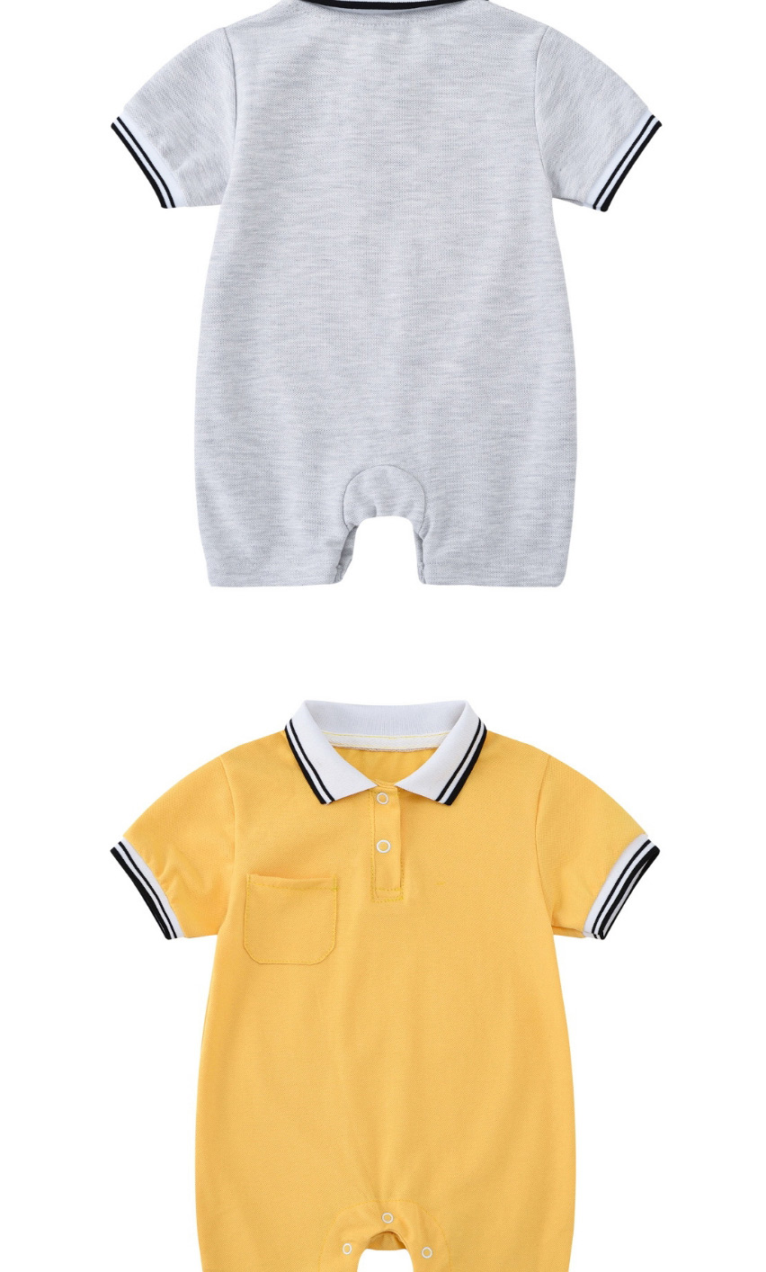 Fashion Yellow Baby Polo Collar Short Sleeve Shorts Climbing Suit,Kids Clothing