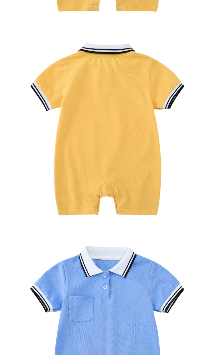 Fashion Yellow Baby Polo Collar Short Sleeve Shorts Climbing Suit,Kids Clothing