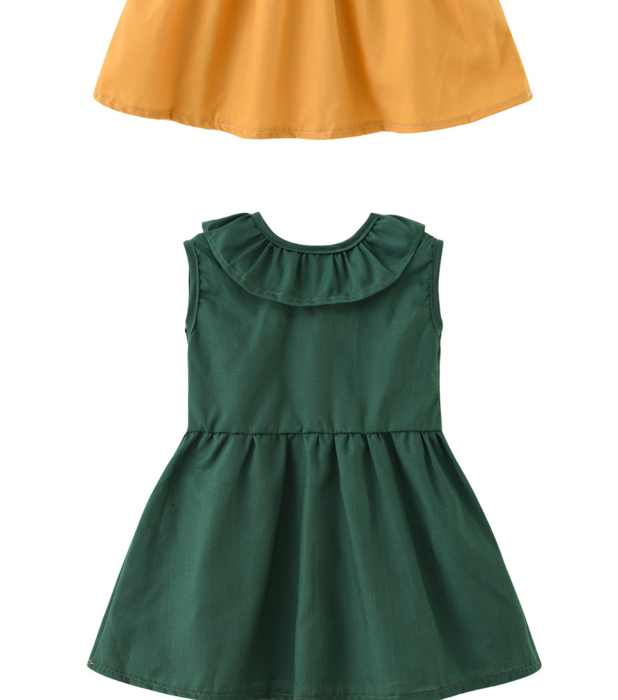 Fashion Green Doll Collar Dress,Kids Clothing