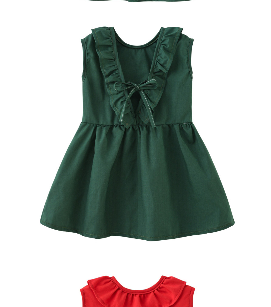Fashion Green Doll Collar Dress,Kids Clothing