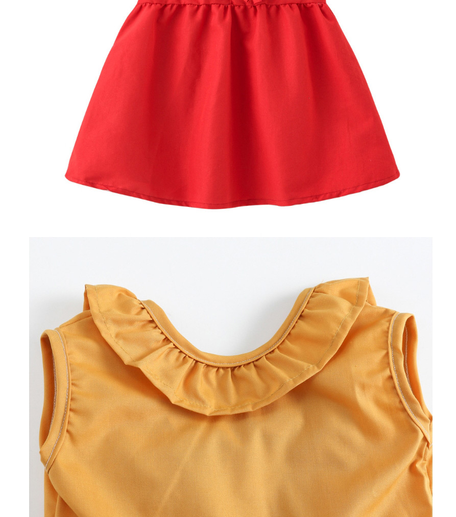 Fashion Red Doll Collar Dress,Kids Clothing
