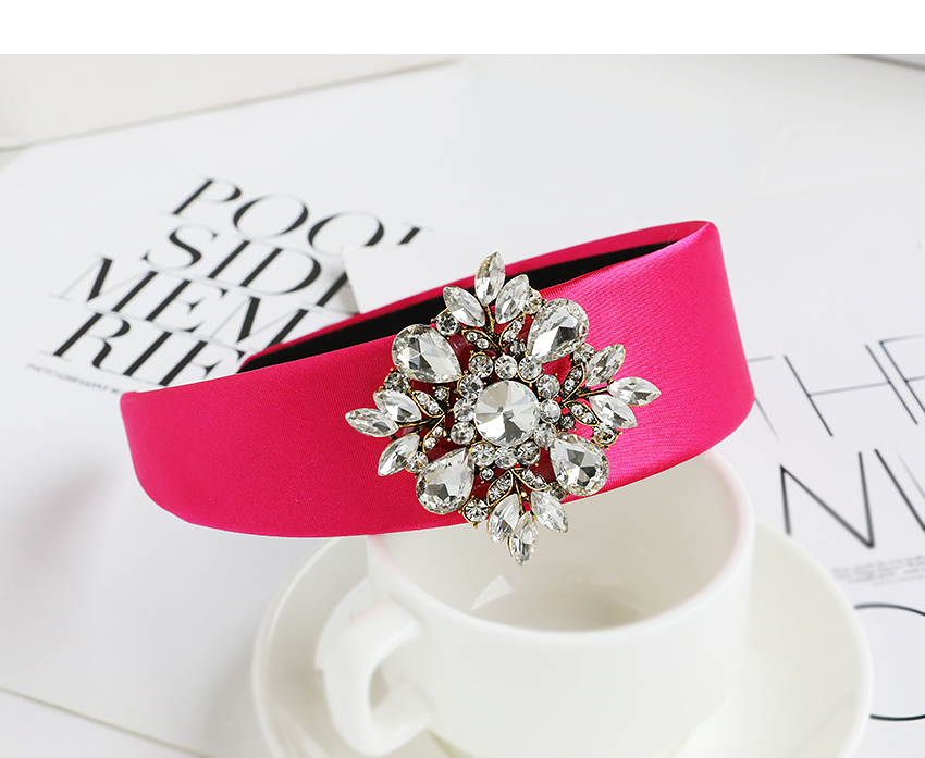 Fashion Pink Flower Headband With Diamonds And Flowers,Head Band