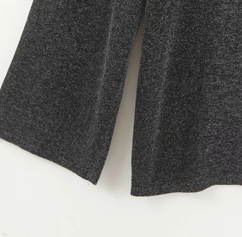 Fashion Gray Bright Silk Lace-up Wide-leg Pants,Pants