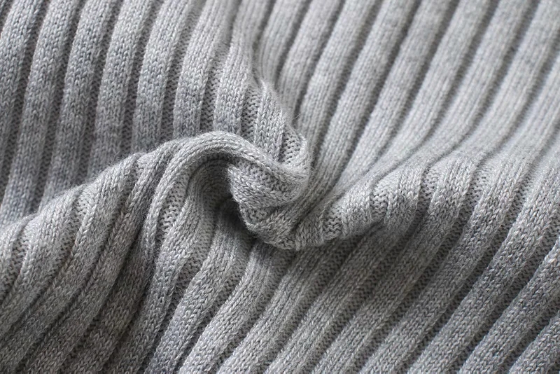 Fashion Gray Polo Collar Short Sweater,Tank Tops & Camis