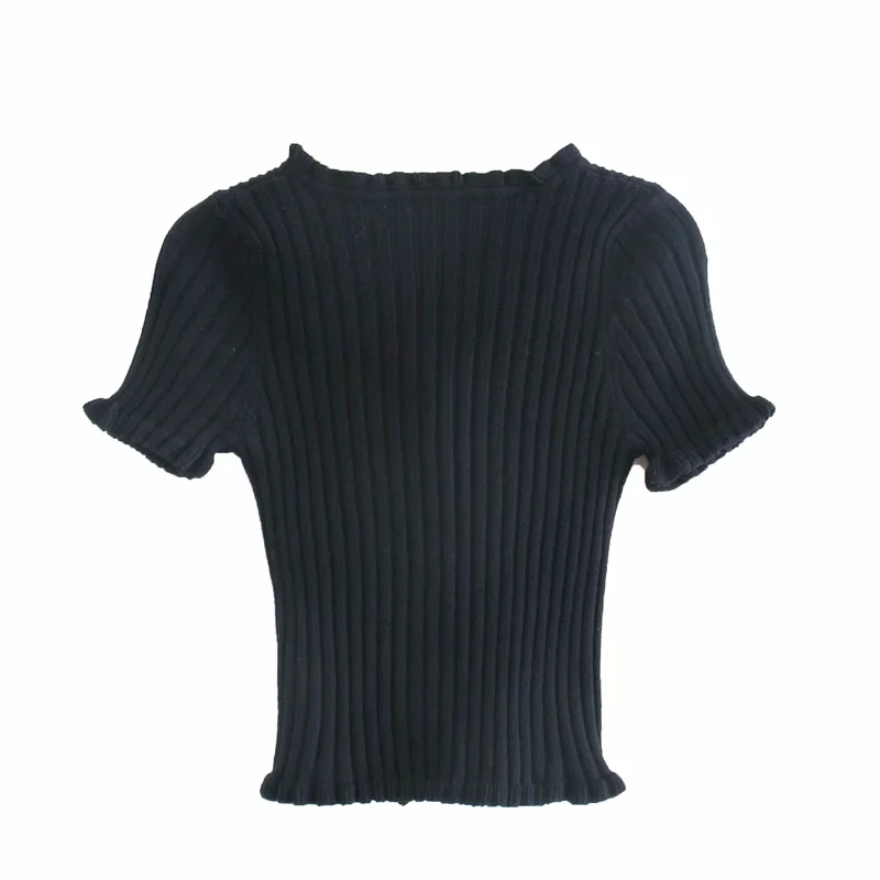 Fashion Light Blue V-neck Fungus Sweater,Tank Tops & Camis