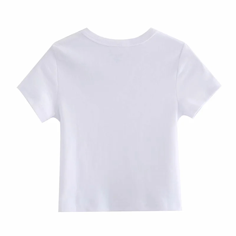 Fashion Black Short T-shirt With Printed Navel,Tank Tops & Camis