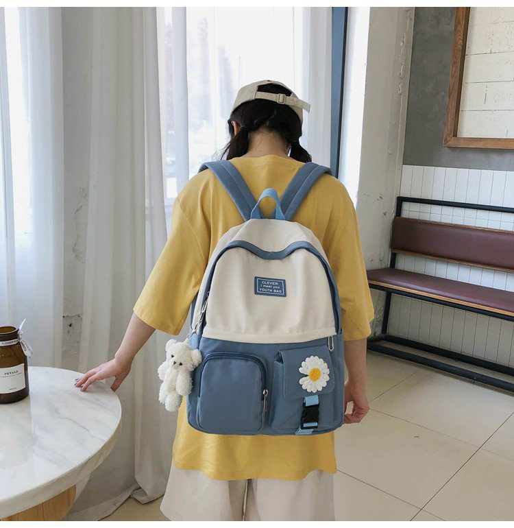 Fashion Blue Bear Daisy Backpack,Backpack