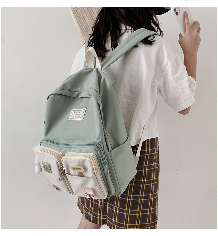 Fashion Green Bear Bear Canvas Backpack,Backpack