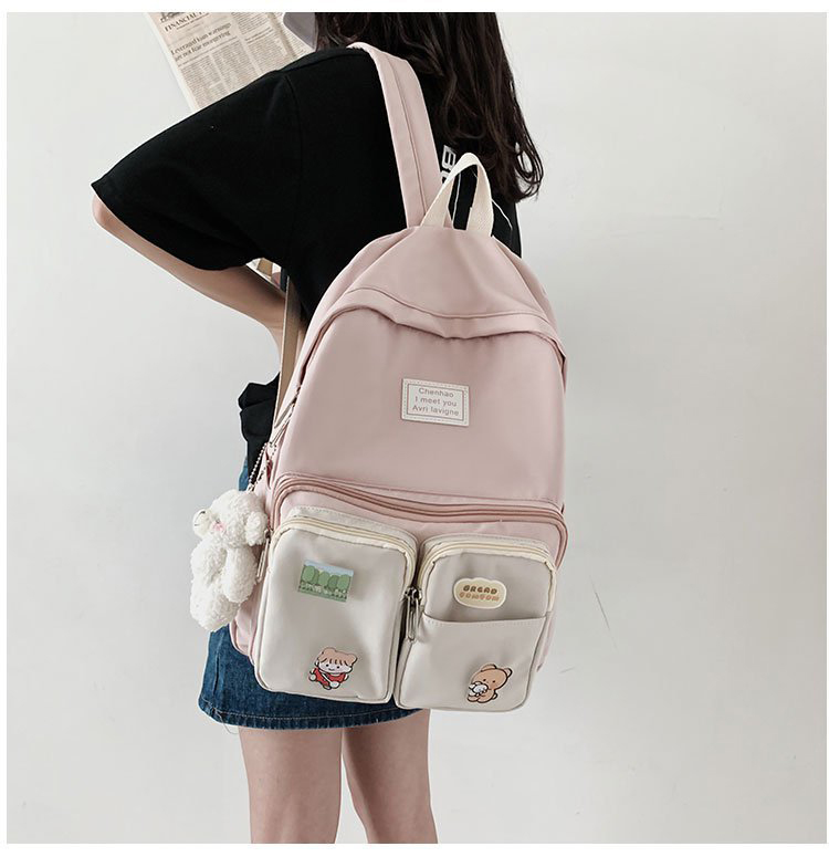 Fashion Pink To Send A Bear Bear Canvas Backpack,Backpack