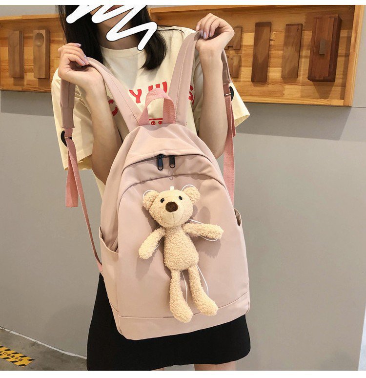 Fashion Pink To Send A Bear Doll Bear Doll Backpack,Backpack