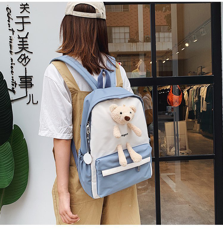 Fashion Blue Cartoon Doll Bear Backpack,Backpack